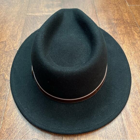 Brixton “Messer” Fedora Hat in Black 100% Wool, Unisex, Size M, 7 1/4 (58cm) main image 4